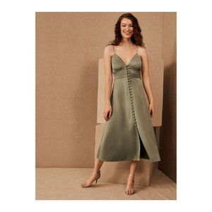 BHLDN Sachin + Babi Maren Satin Dress in Charmeuse Moss